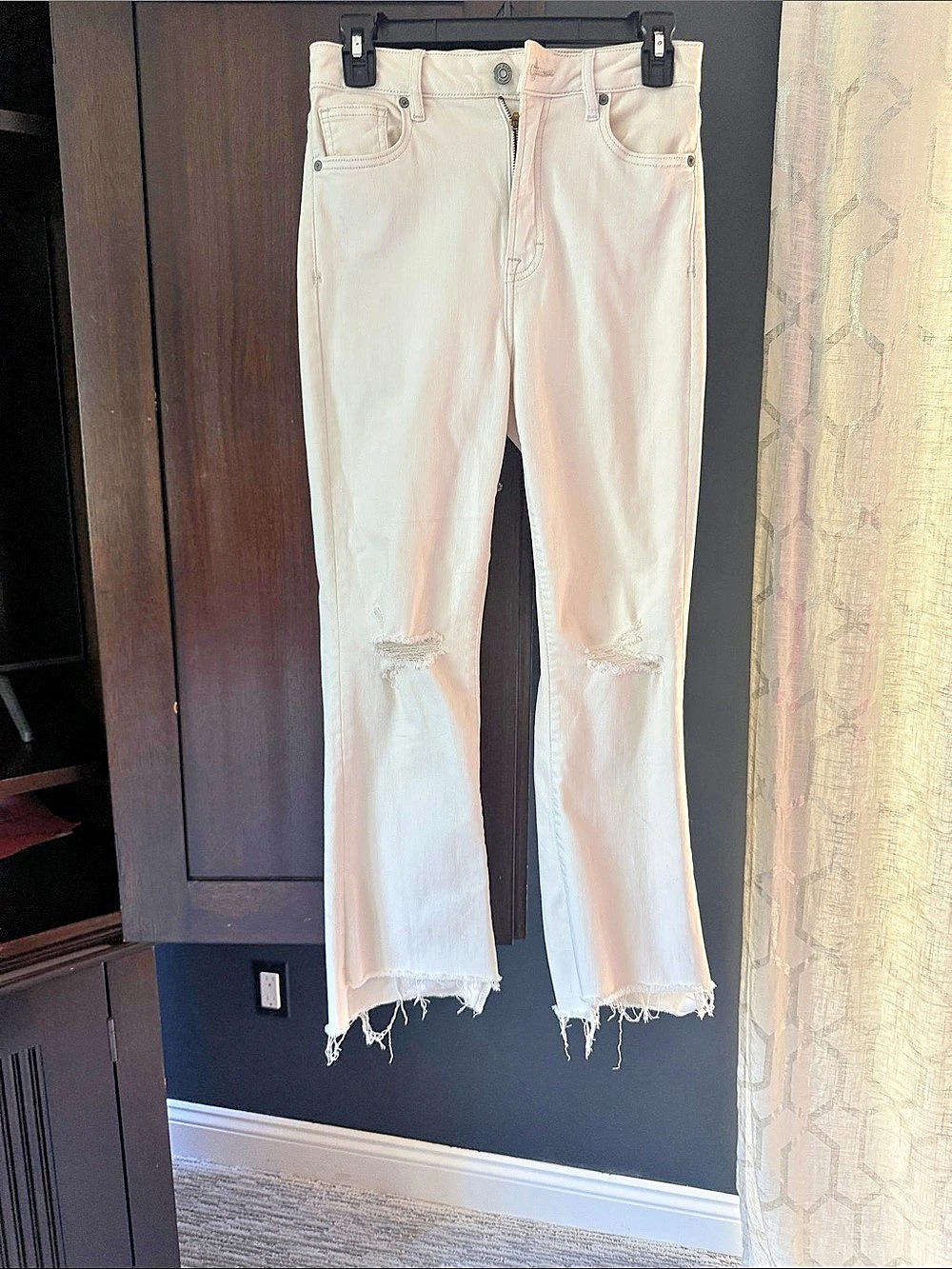 Ultra High Rise Kick Flare White Jeans